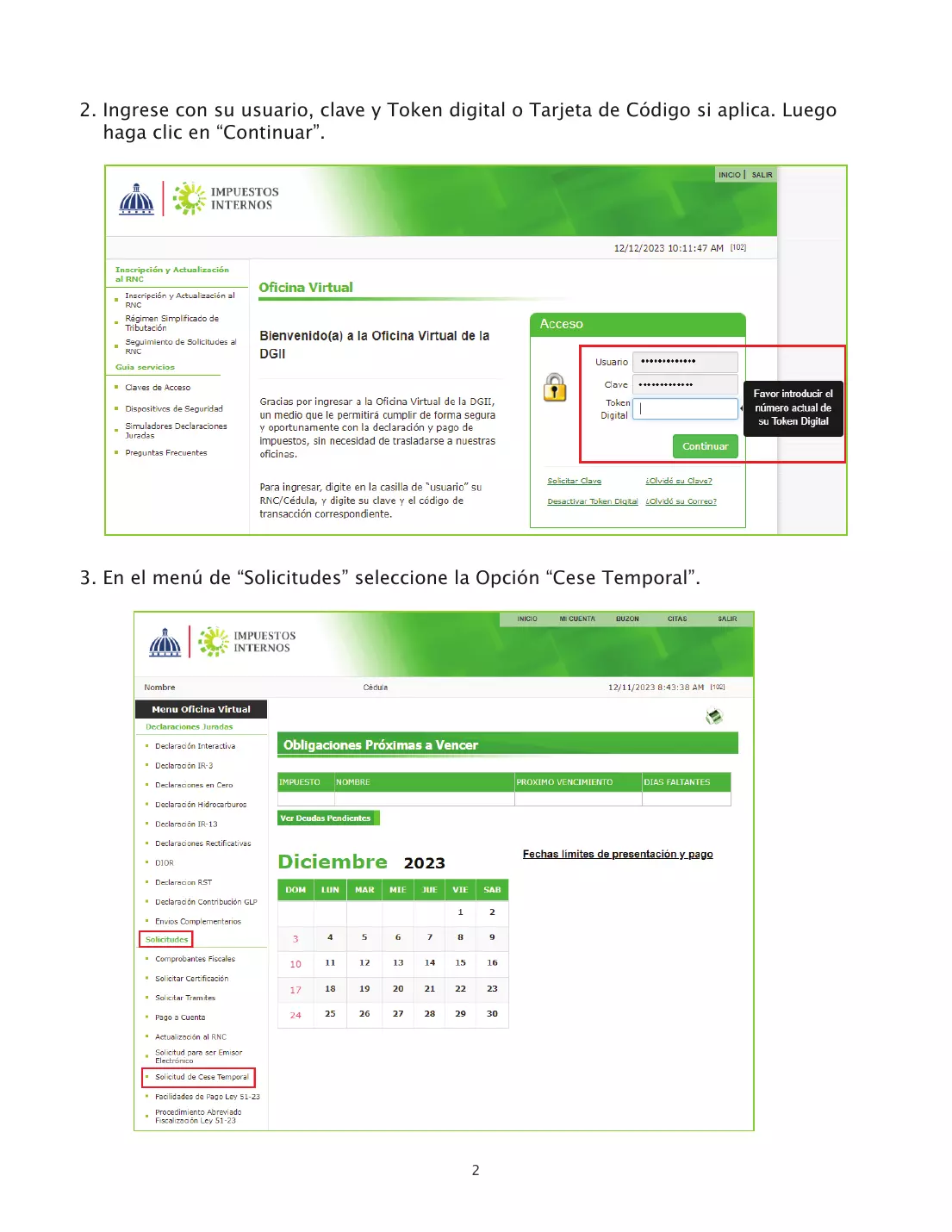 Guía informativa de cese de operaciones, página 3 de 8