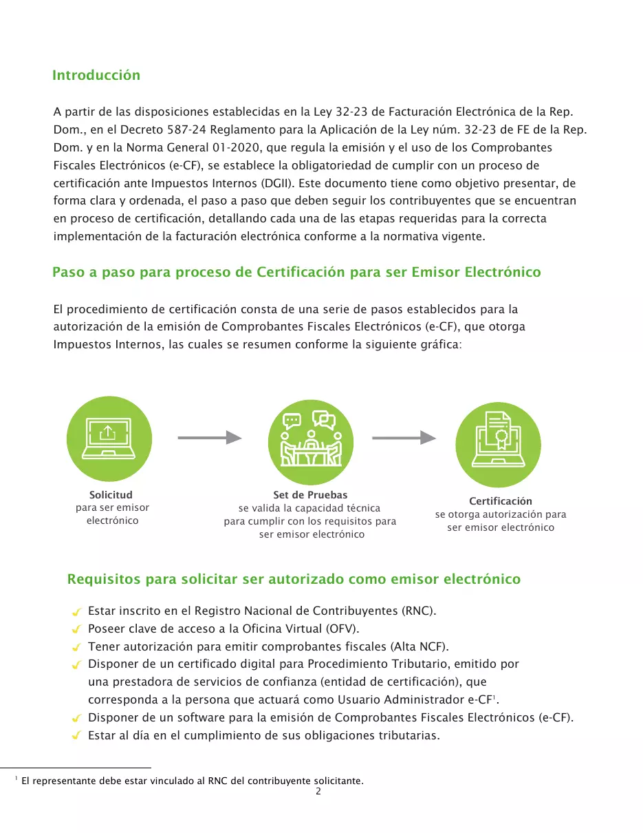Proceso de certificación para ser emisor electrónico, página 2 de 26