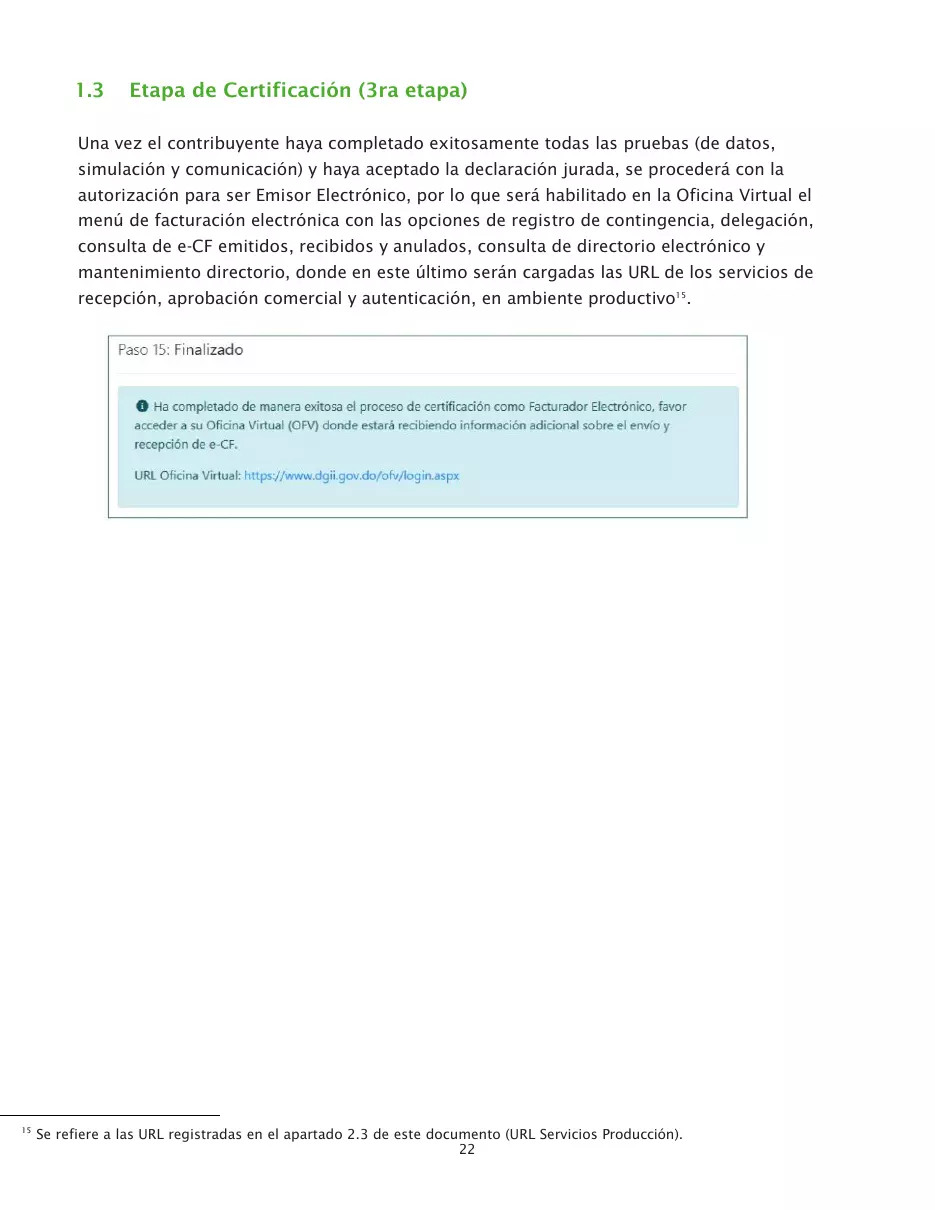 Proceso de certificación para ser emisor electrónico, página 22 de 26