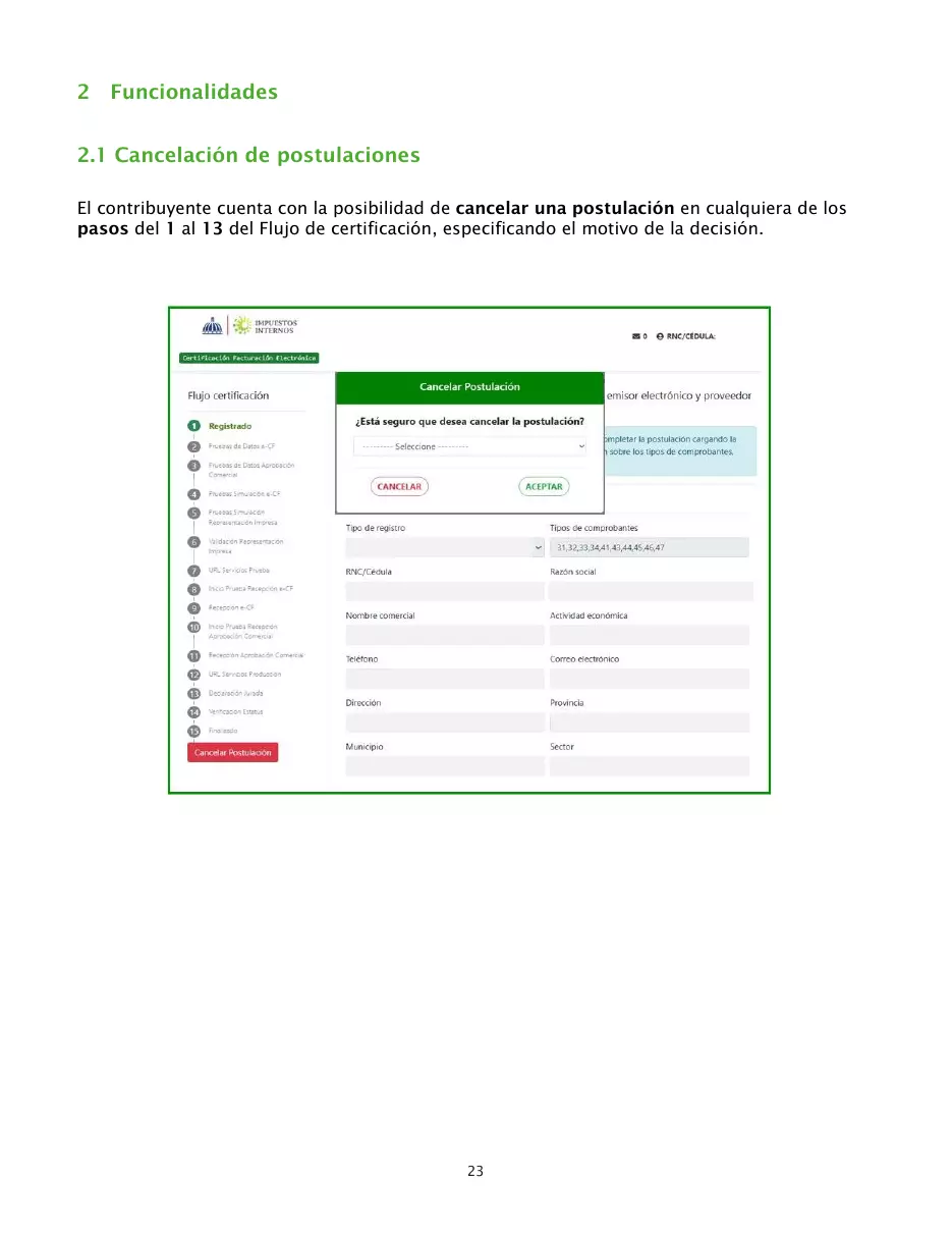 Proceso de certificación para ser emisor electrónico, página 23 de 26