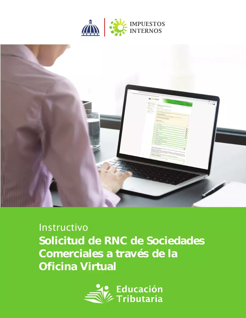 Solicitud de RNC de sociedades comerciales por la Oficina Virtual, página 1 de 23