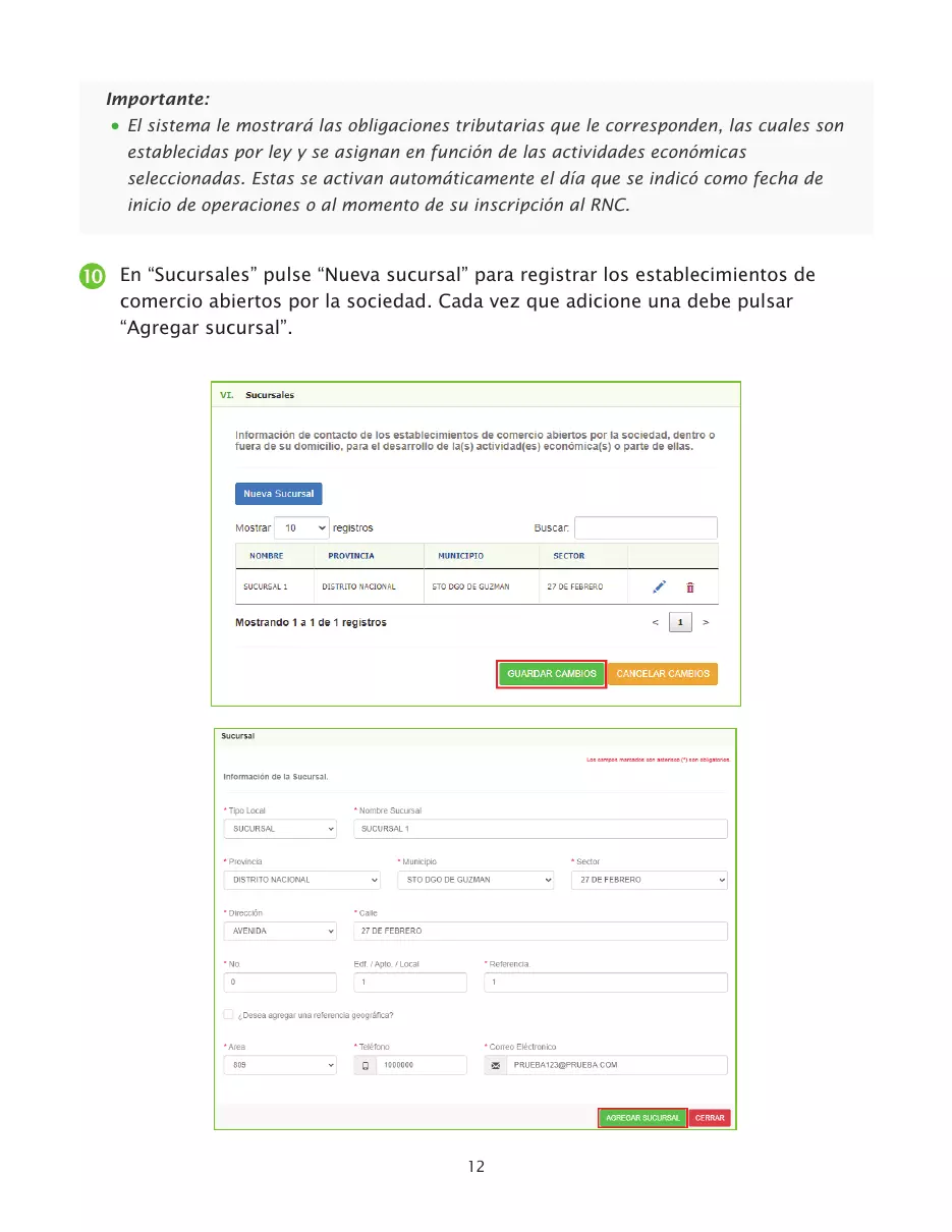 Solicitud de RNC de sociedades comerciales por la Oficina Virtual, página 12 de 23