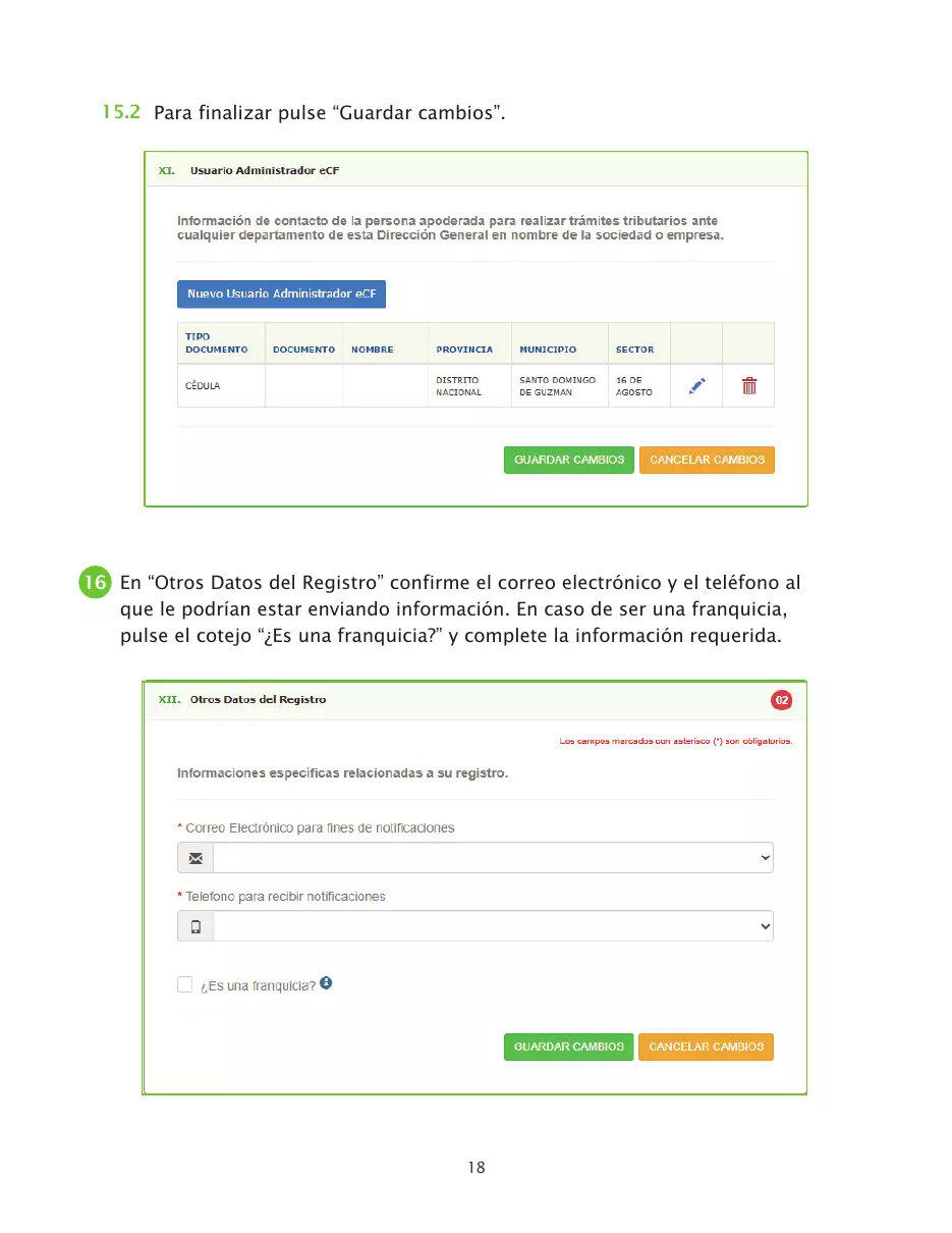 Solicitud de RNC de sociedades comerciales por la Oficina Virtual, página 18 de 23