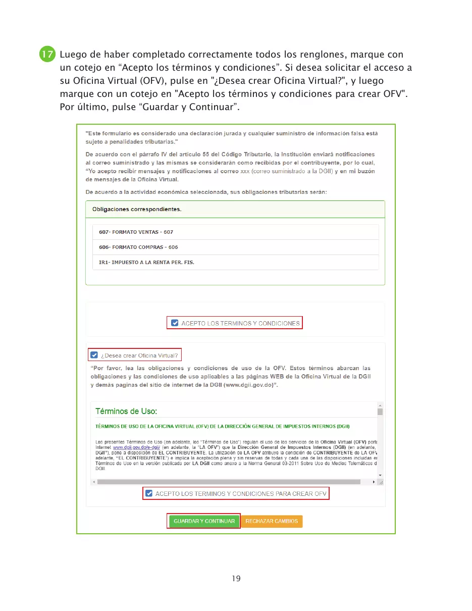 Solicitud de RNC de sociedades comerciales por la Oficina Virtual, página 19 de 23