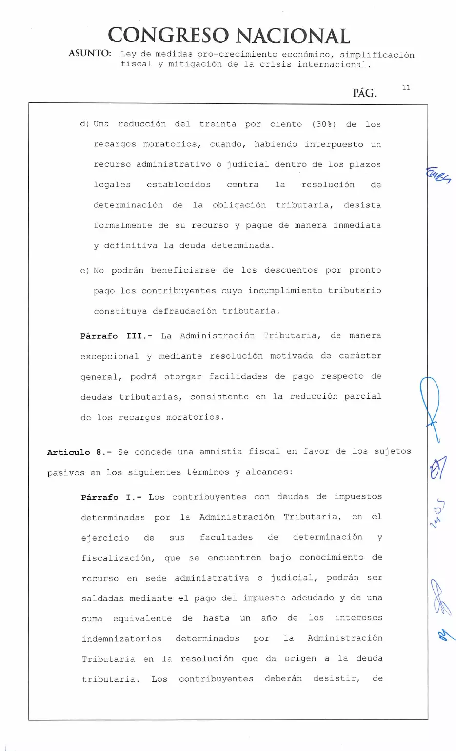 Ley 30-26 de medidas pro crecimiento económico y simplificación fiscal, página 11 de 62