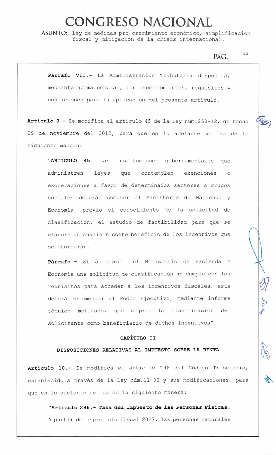 Ley 30-26 de medidas pro crecimiento económico y simplificación fiscal, página 13 de 62
