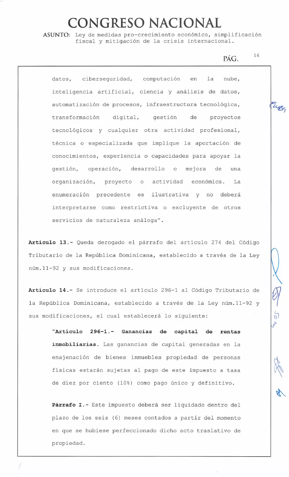 Ley 30-26 de medidas pro crecimiento económico y simplificación fiscal, página 16 de 62