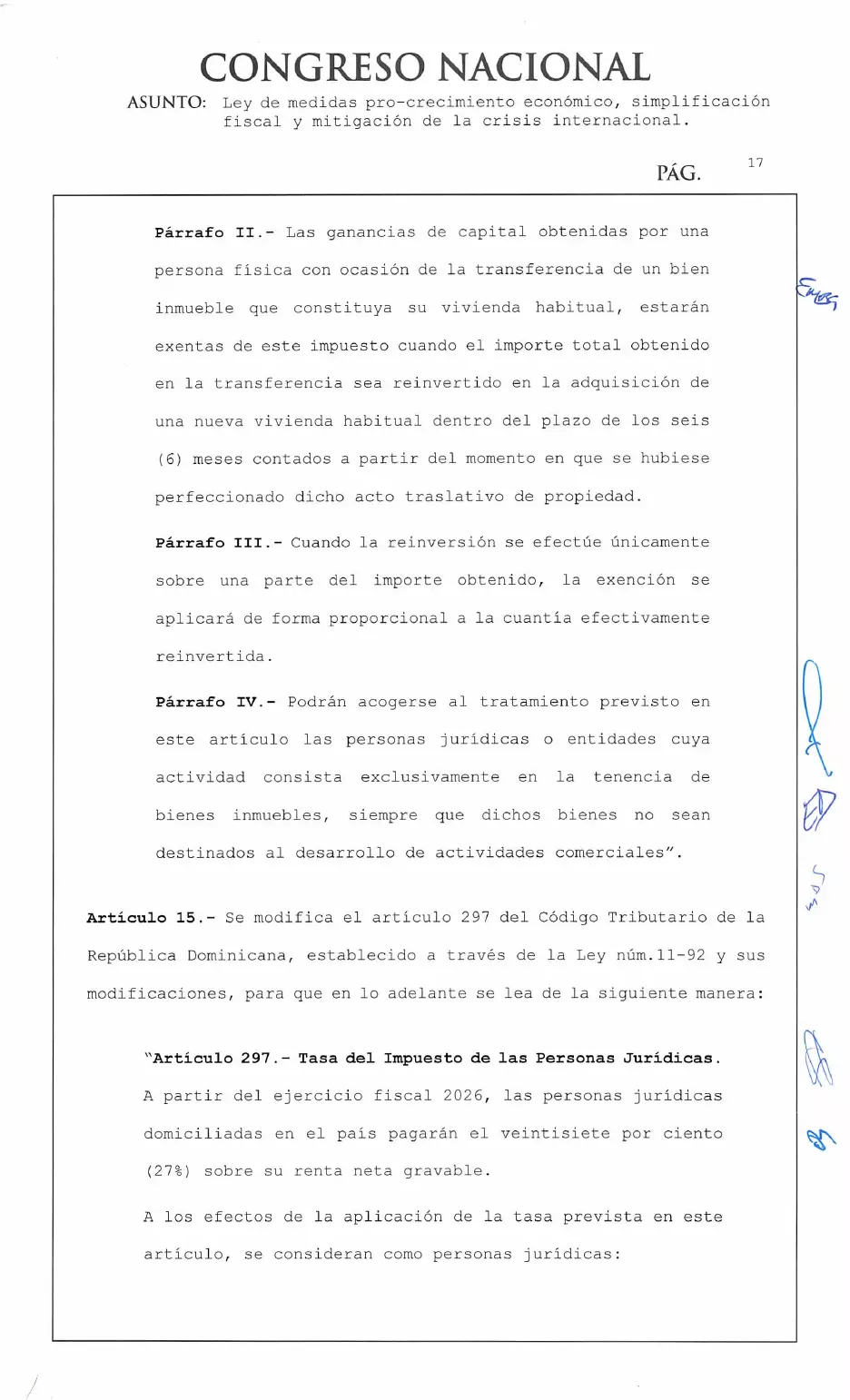 Ley 30-26 de medidas pro crecimiento económico y simplificación fiscal, página 17 de 62