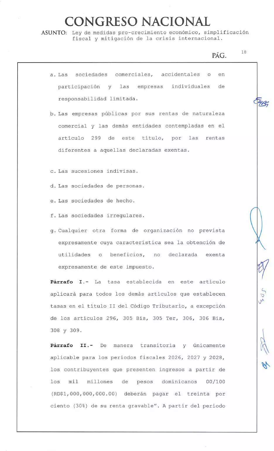 Ley 30-26 de medidas pro crecimiento económico y simplificación fiscal, página 18 de 62