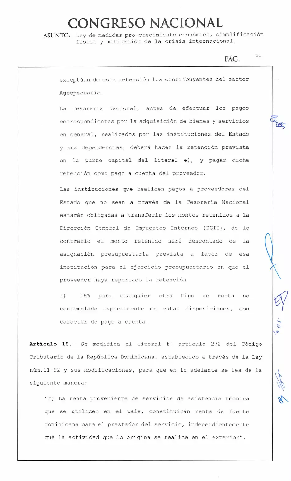 Ley 30-26 de medidas pro crecimiento económico y simplificación fiscal, página 21 de 62