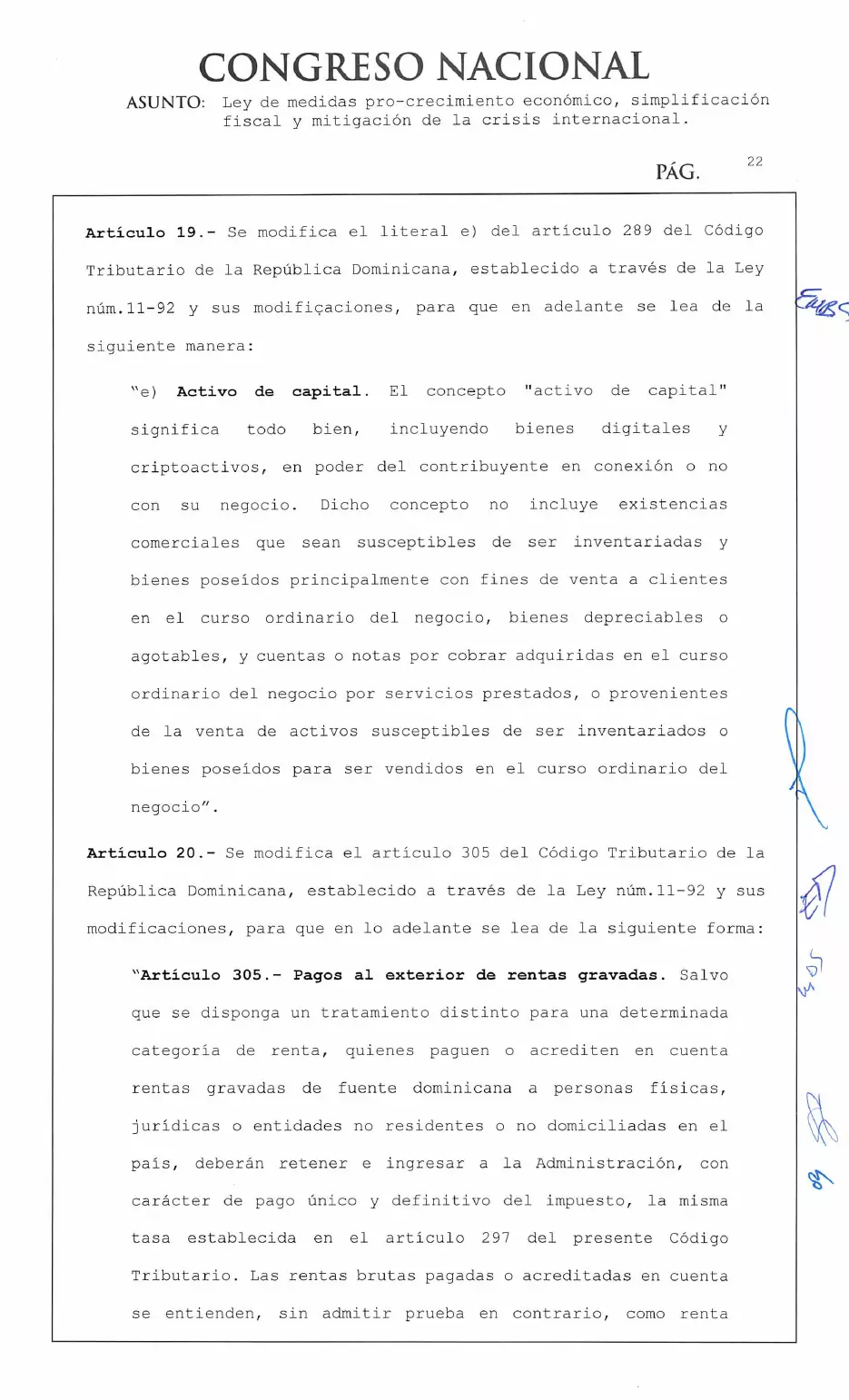 Ley 30-26 de medidas pro crecimiento económico y simplificación fiscal, página 22 de 62