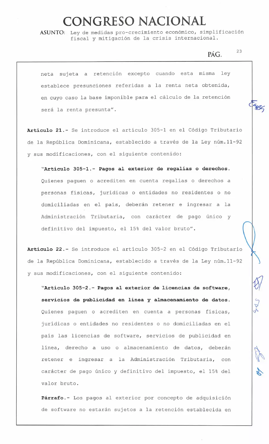 Ley 30-26 de medidas pro crecimiento económico y simplificación fiscal, página 23 de 62