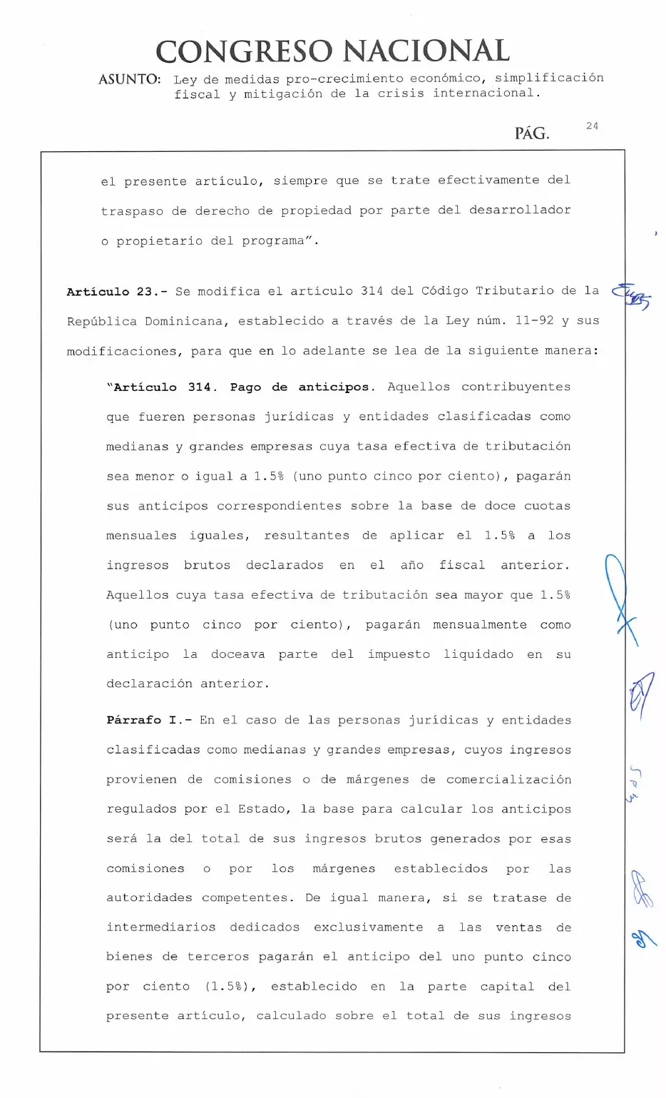 Ley 30-26 de medidas pro crecimiento económico y simplificación fiscal, página 24 de 62