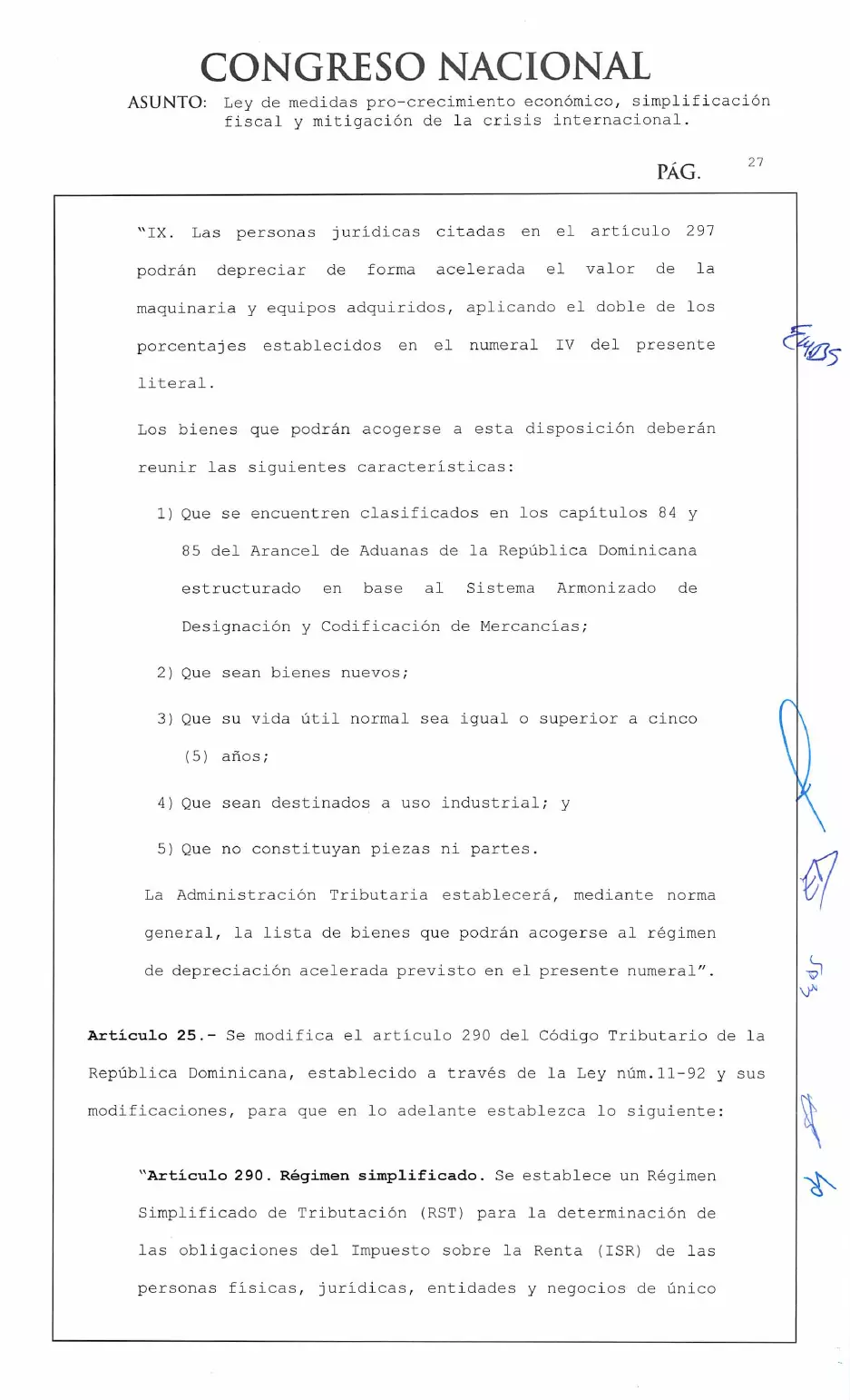Ley 30-26 de medidas pro crecimiento económico y simplificación fiscal, página 27 de 62