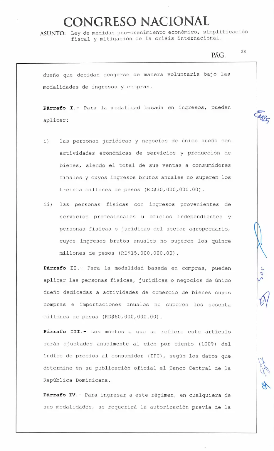 Ley 30-26 de medidas pro crecimiento económico y simplificación fiscal, página 28 de 62