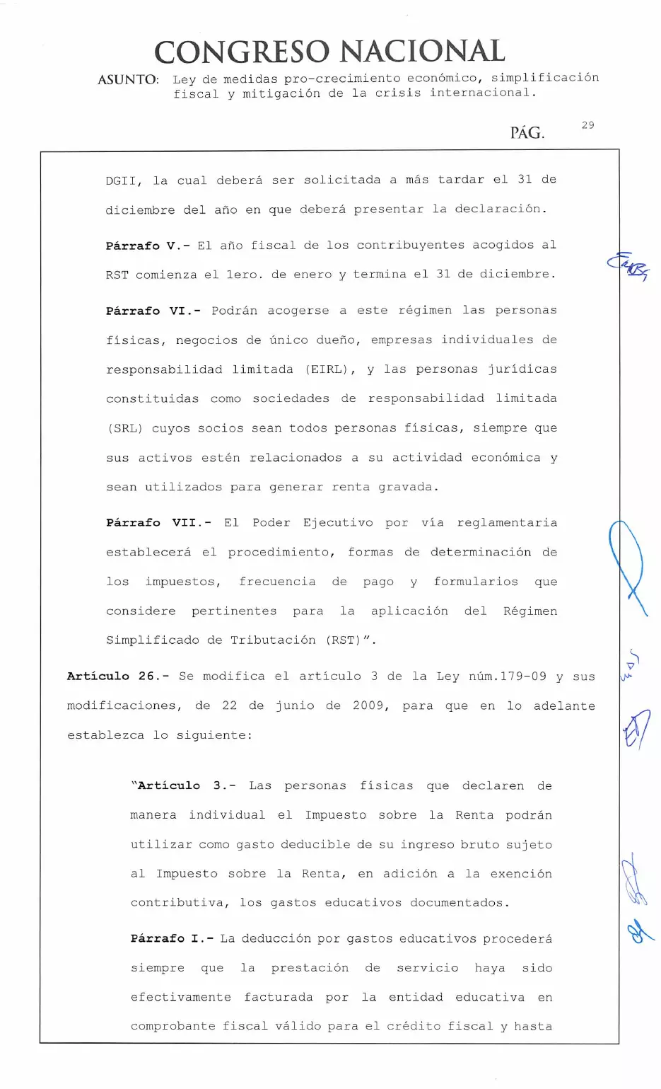 Ley 30-26 de medidas pro crecimiento económico y simplificación fiscal, página 29 de 62