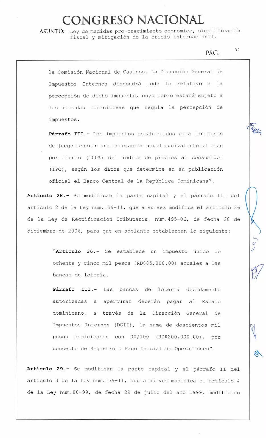 Ley 30-26 de medidas pro crecimiento económico y simplificación fiscal, página 32 de 62