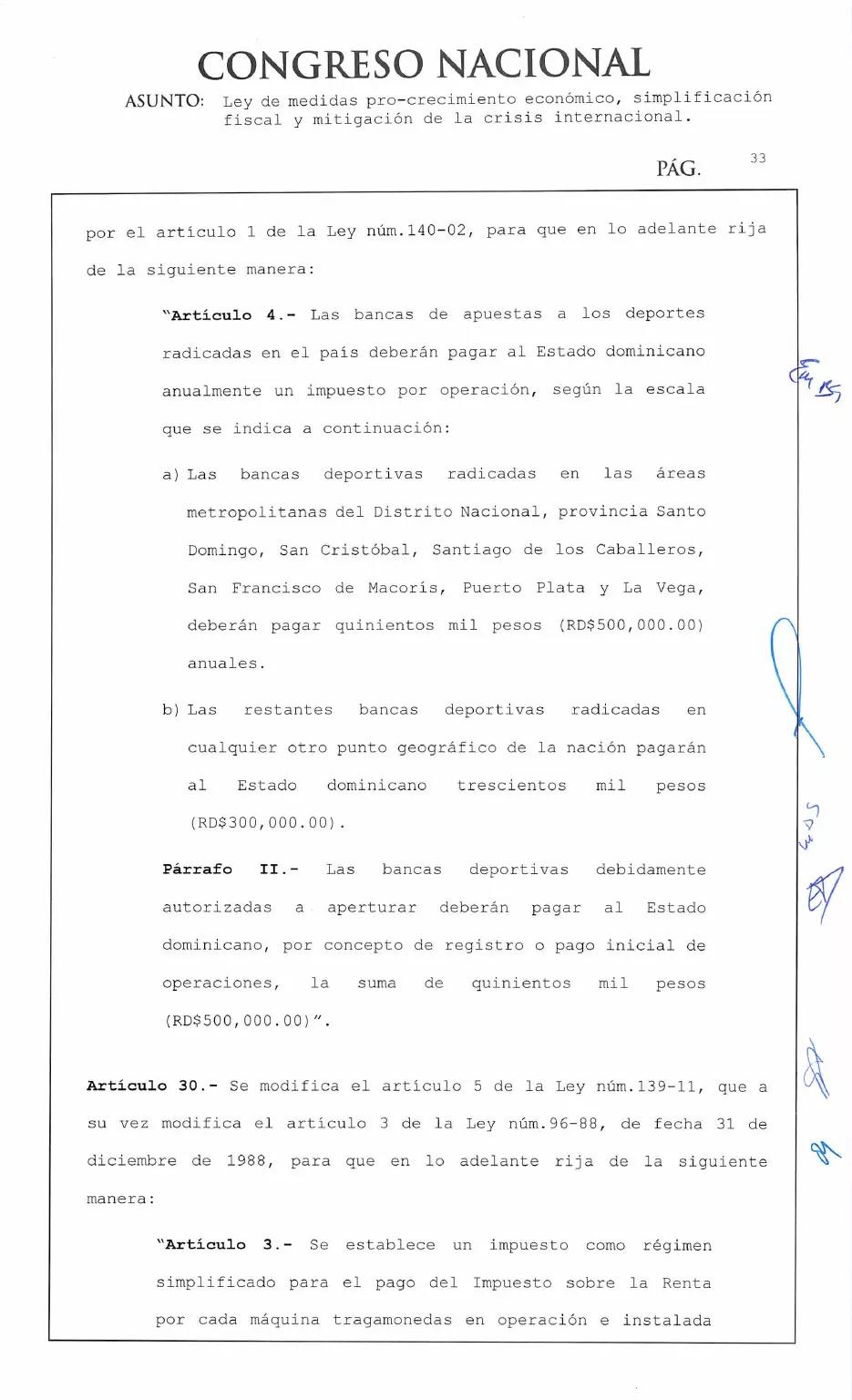 Ley 30-26 de medidas pro crecimiento económico y simplificación fiscal, página 33 de 62