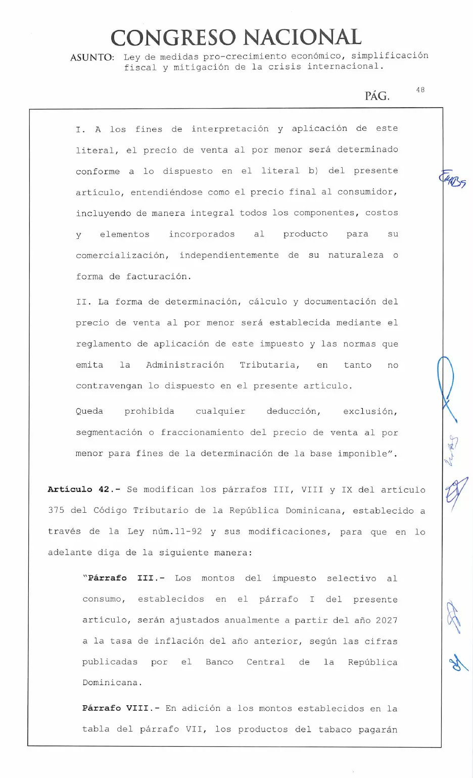 Ley 30-26 de medidas pro crecimiento económico y simplificación fiscal, página 48 de 62