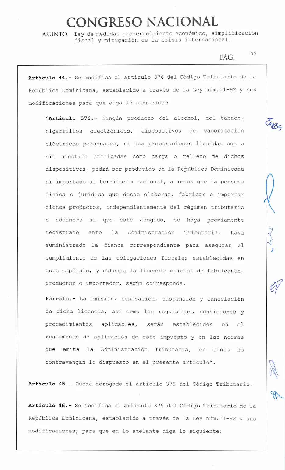 Ley 30-26 de medidas pro crecimiento económico y simplificación fiscal, página 50 de 62