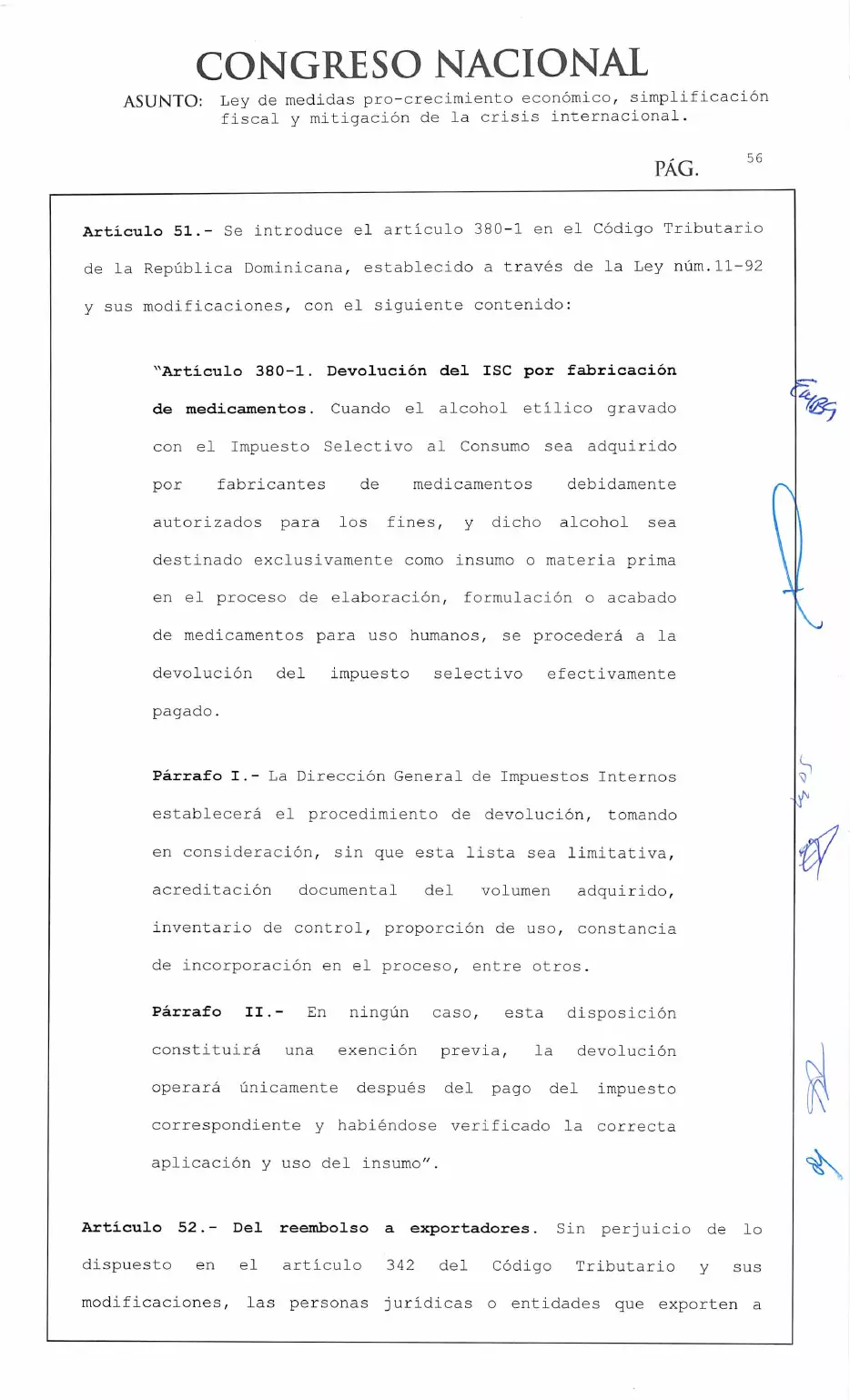 Ley 30-26 de medidas pro crecimiento económico y simplificación fiscal, página 56 de 62