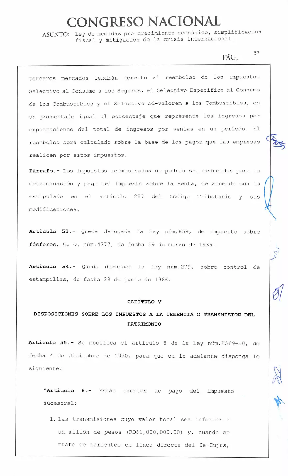 Ley 30-26 de medidas pro crecimiento económico y simplificación fiscal, página 57 de 62