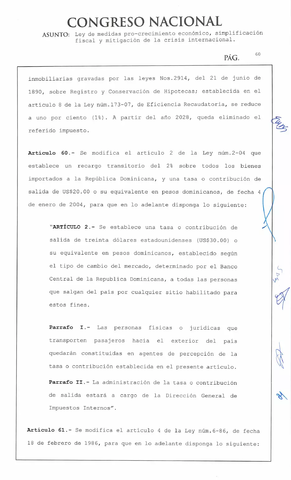 Ley 30-26 de medidas pro crecimiento económico y simplificación fiscal, página 60 de 62