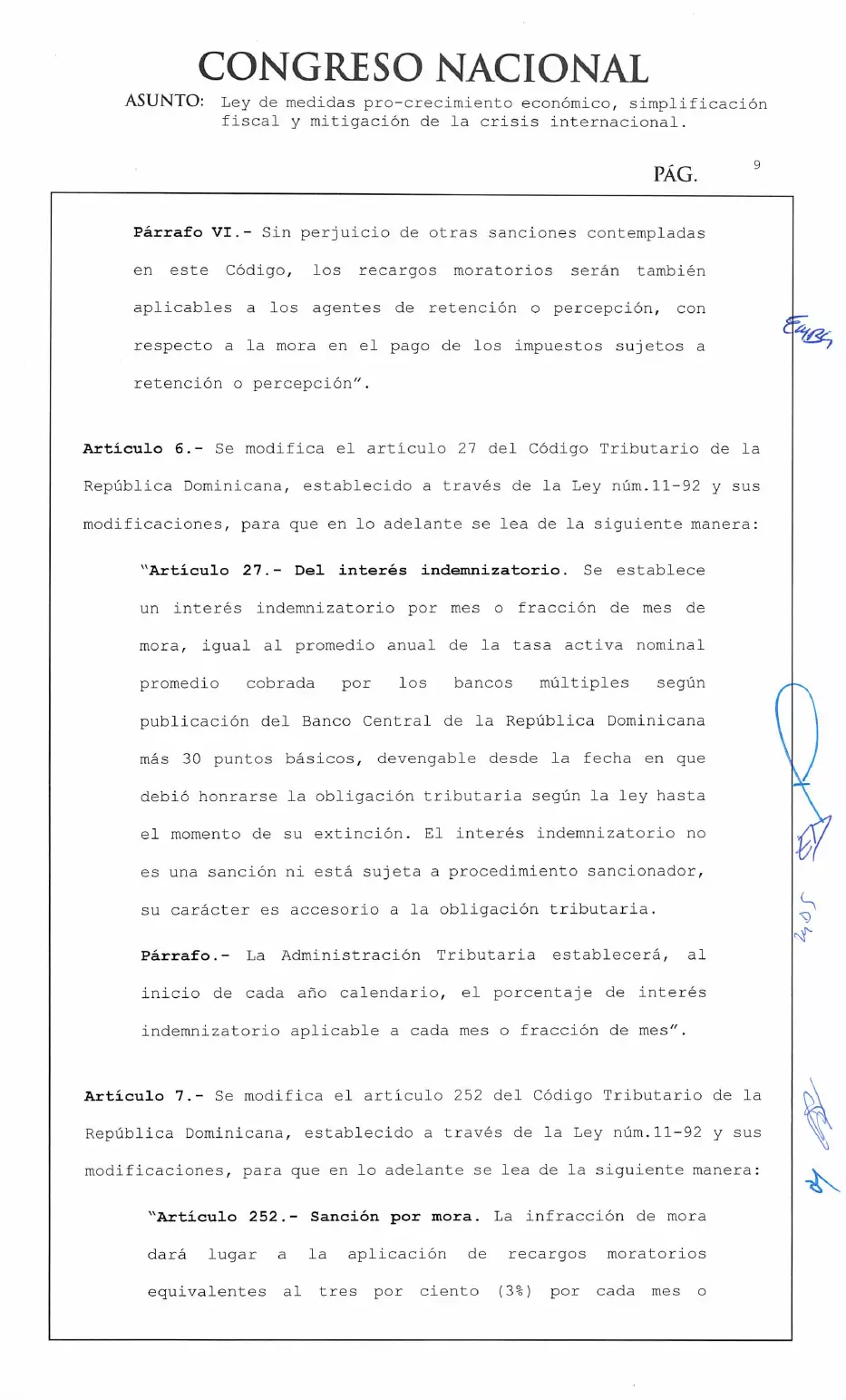 Ley 30-26 de medidas pro crecimiento económico y simplificación fiscal, página 9 de 62