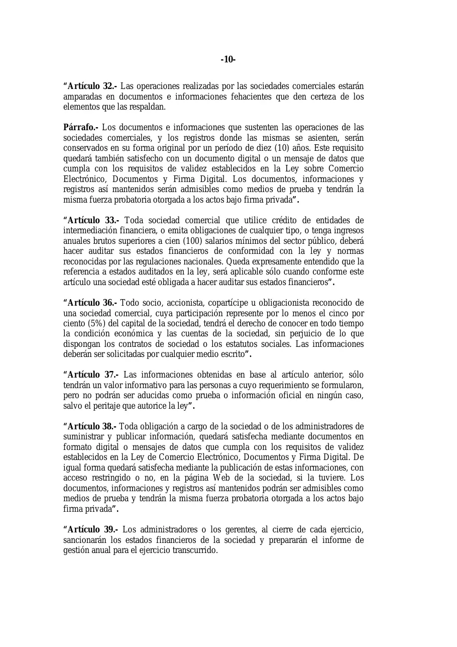 Ley 31-11, que modifica la Ley 479-08 de sociedades comerciales, página 10 de 86