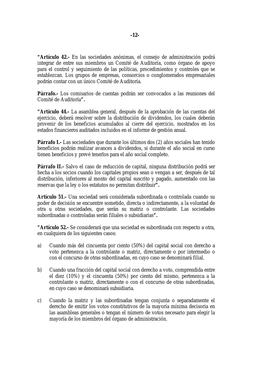 Ley 31-11, que modifica la Ley 479-08 de sociedades comerciales, página 12 de 86