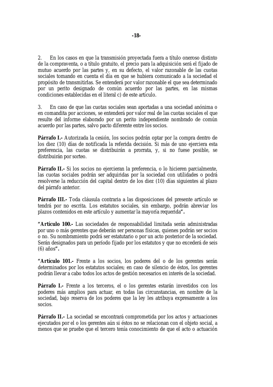 Ley 31-11, que modifica la Ley 479-08 de sociedades comerciales, página 18 de 86