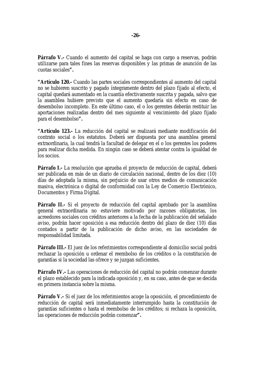 Ley 31-11, que modifica la Ley 479-08 de sociedades comerciales, página 26 de 86
