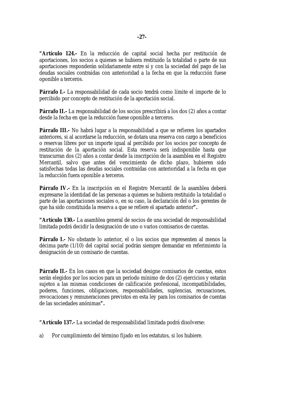Ley 31-11, que modifica la Ley 479-08 de sociedades comerciales, página 27 de 86