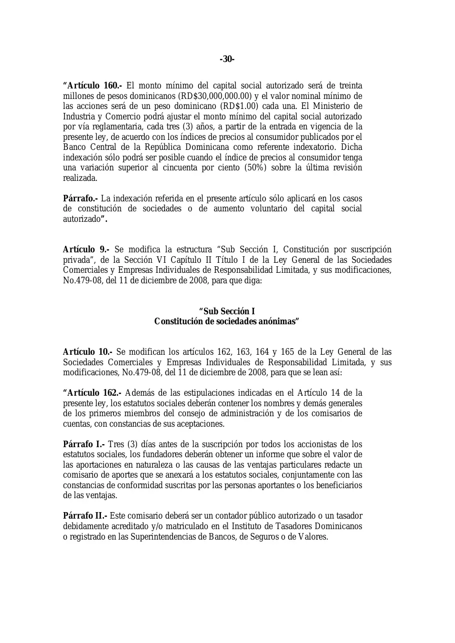 Ley 31-11, que modifica la Ley 479-08 de sociedades comerciales, página 30 de 86