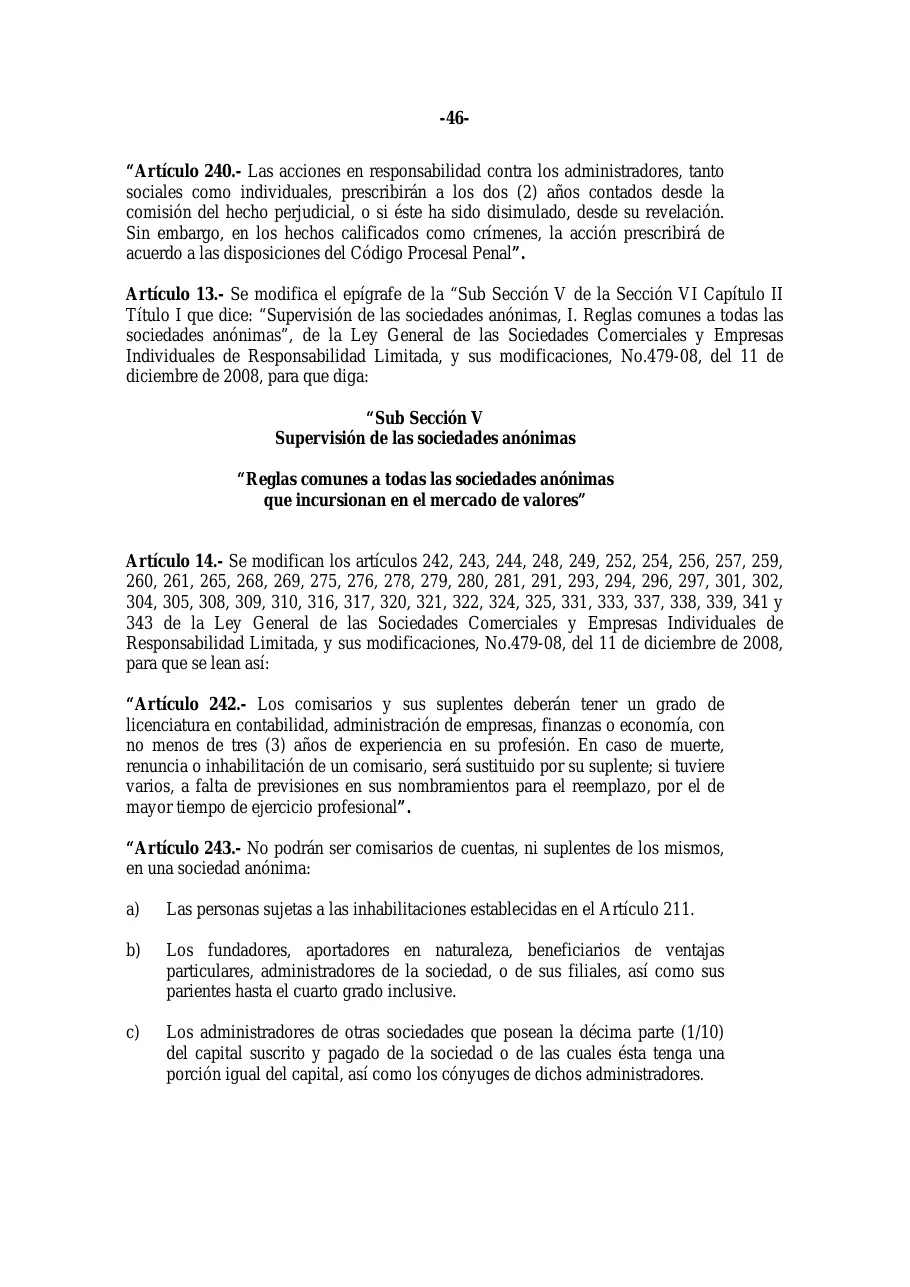 Ley 31-11, que modifica la Ley 479-08 de sociedades comerciales, página 46 de 86
