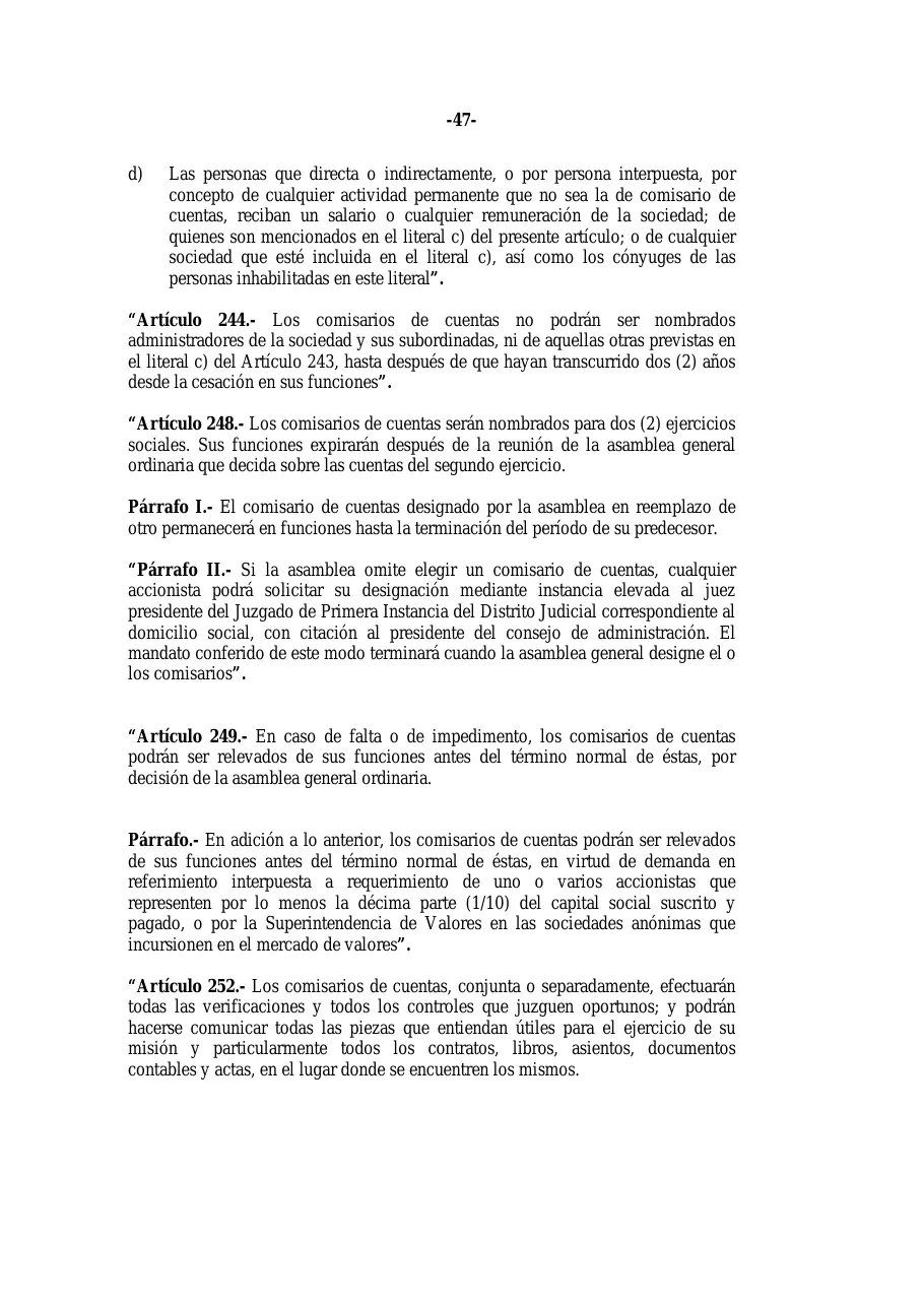 Ley 31-11, que modifica la Ley 479-08 de sociedades comerciales, página 47 de 86