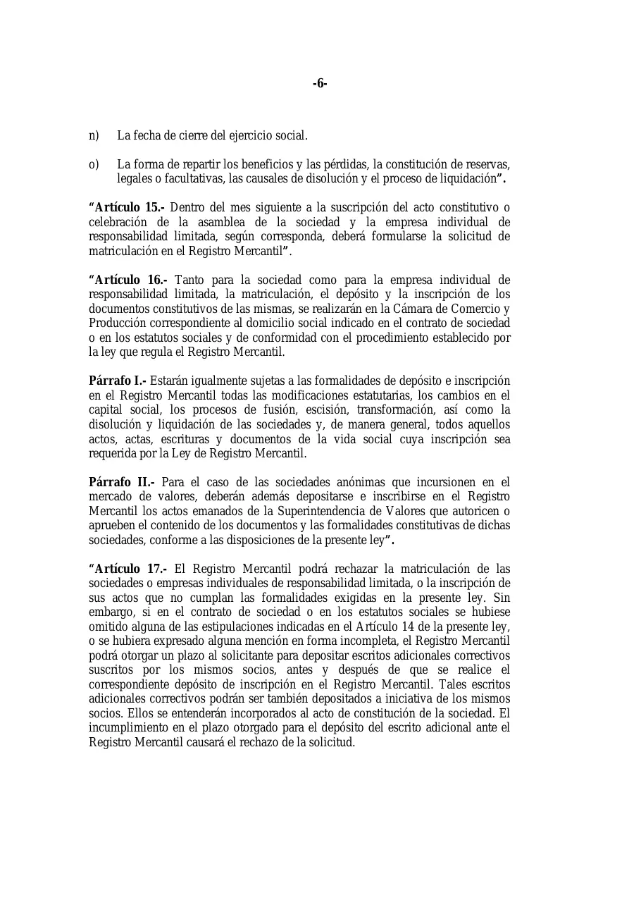 Ley 31-11, que modifica la Ley 479-08 de sociedades comerciales, página 6 de 86