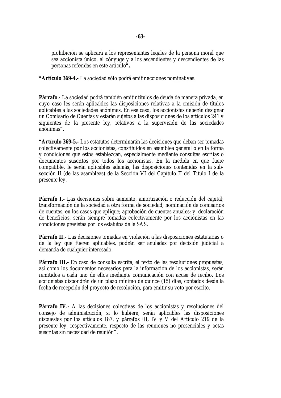 Ley 31-11, que modifica la Ley 479-08 de sociedades comerciales, página 63 de 86