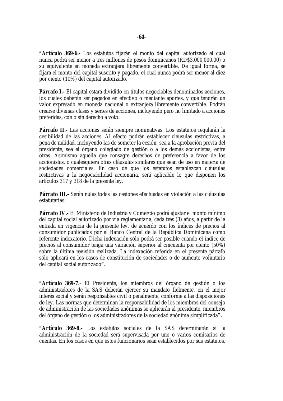 Ley 31-11, que modifica la Ley 479-08 de sociedades comerciales, página 64 de 86
