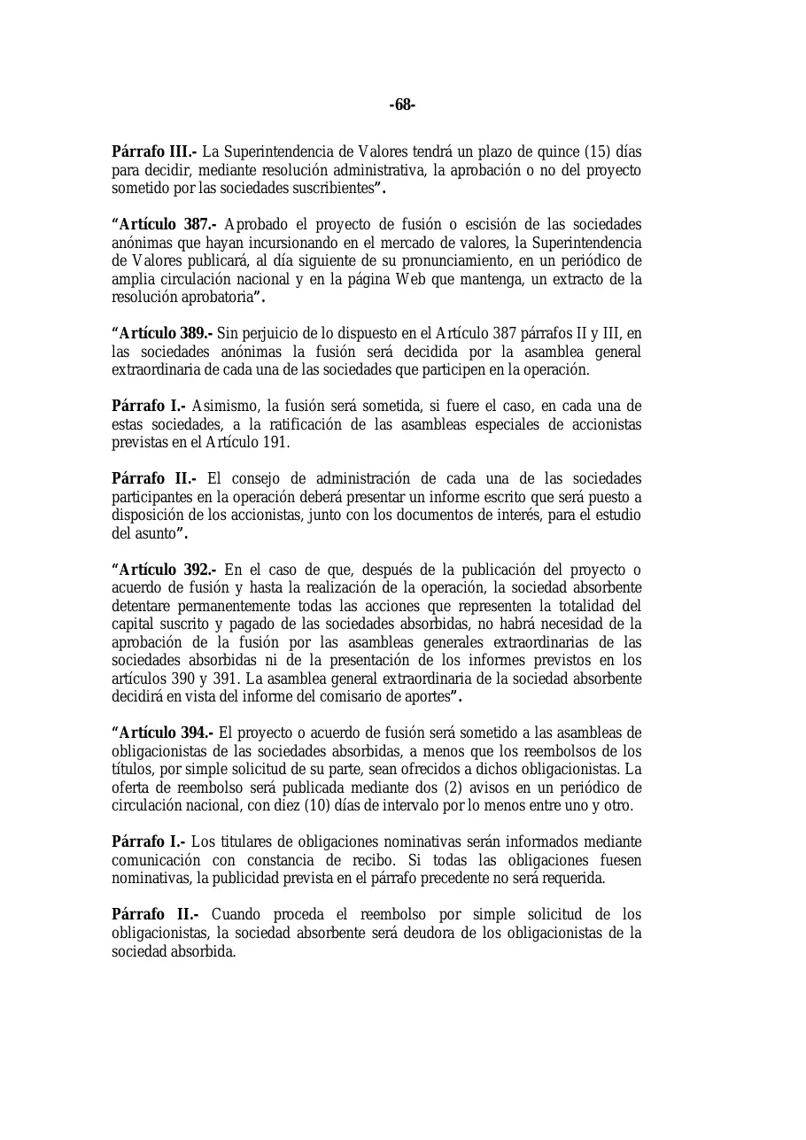 Ley 31-11, que modifica la Ley 479-08 de sociedades comerciales, página 68 de 86