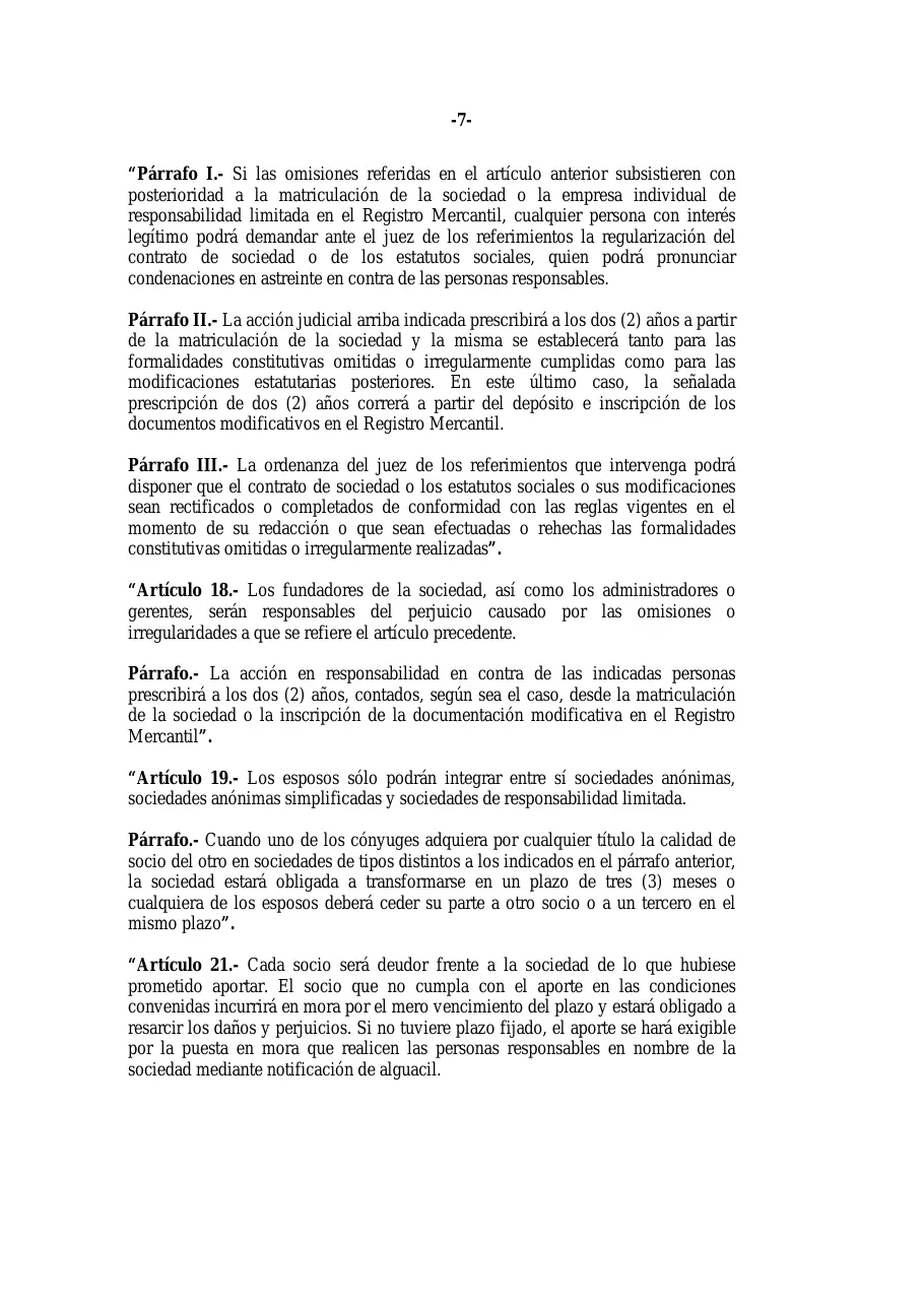 Ley 31-11, que modifica la Ley 479-08 de sociedades comerciales, página 7 de 86