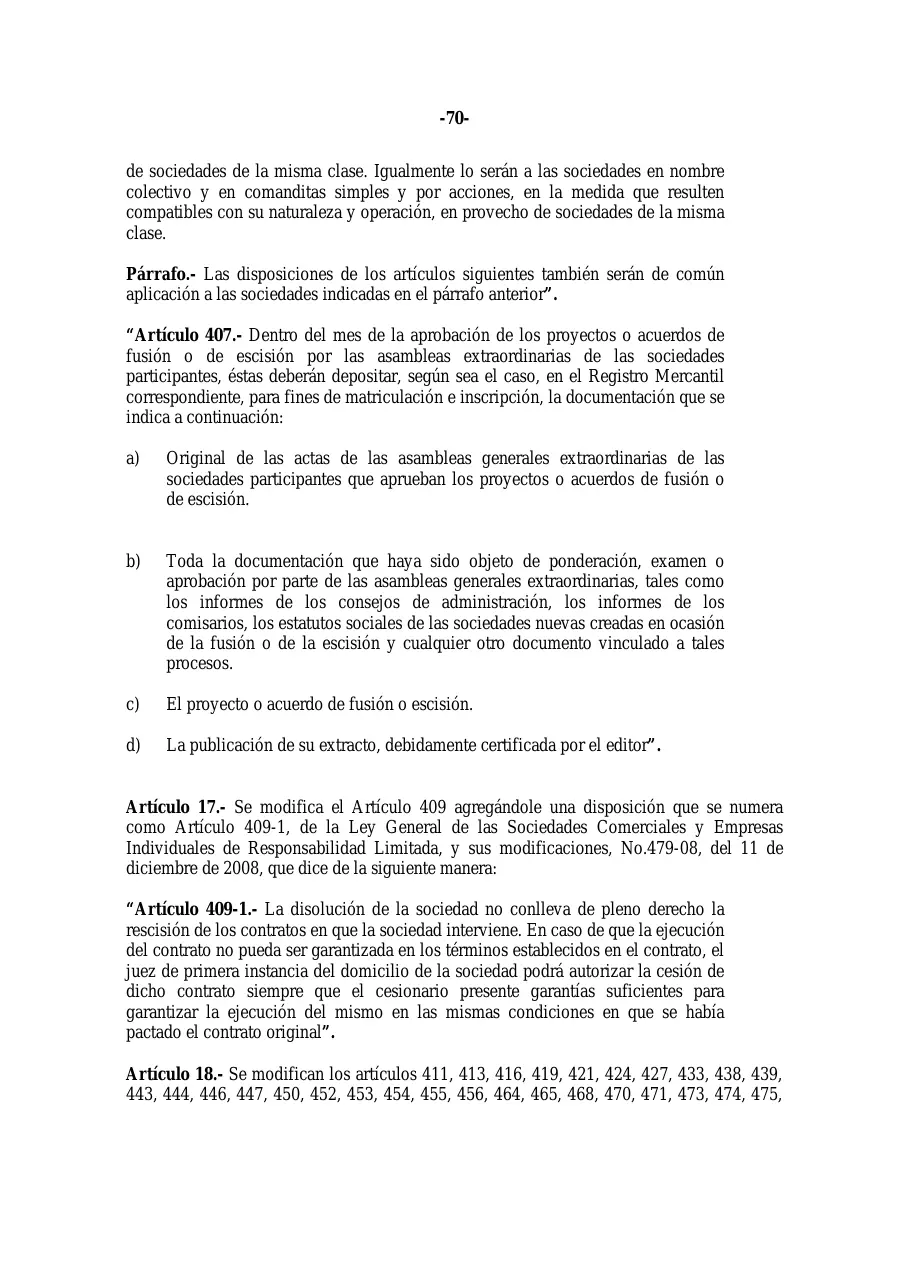 Ley 31-11, que modifica la Ley 479-08 de sociedades comerciales, página 70 de 86