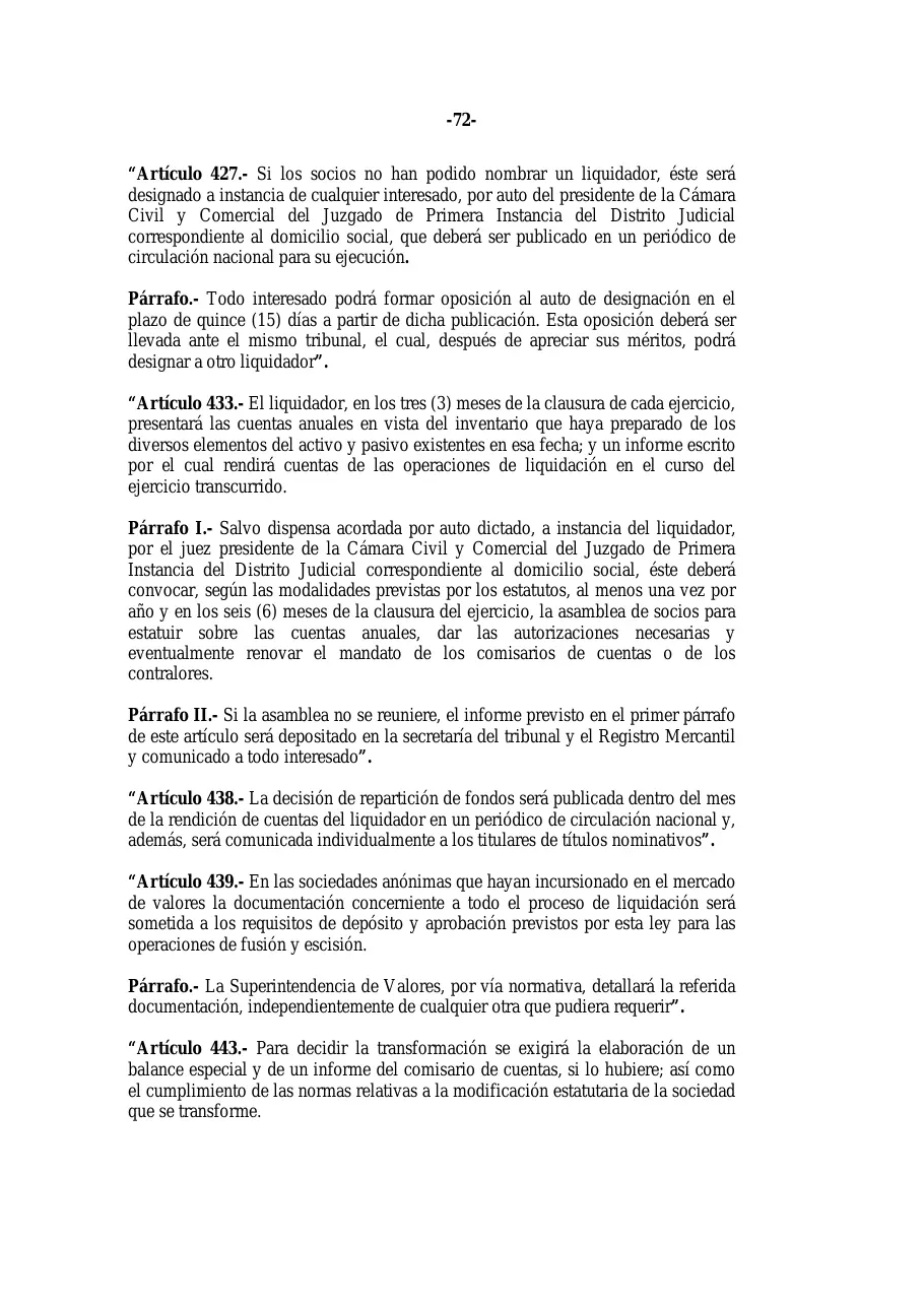 Ley 31-11, que modifica la Ley 479-08 de sociedades comerciales, página 72 de 86