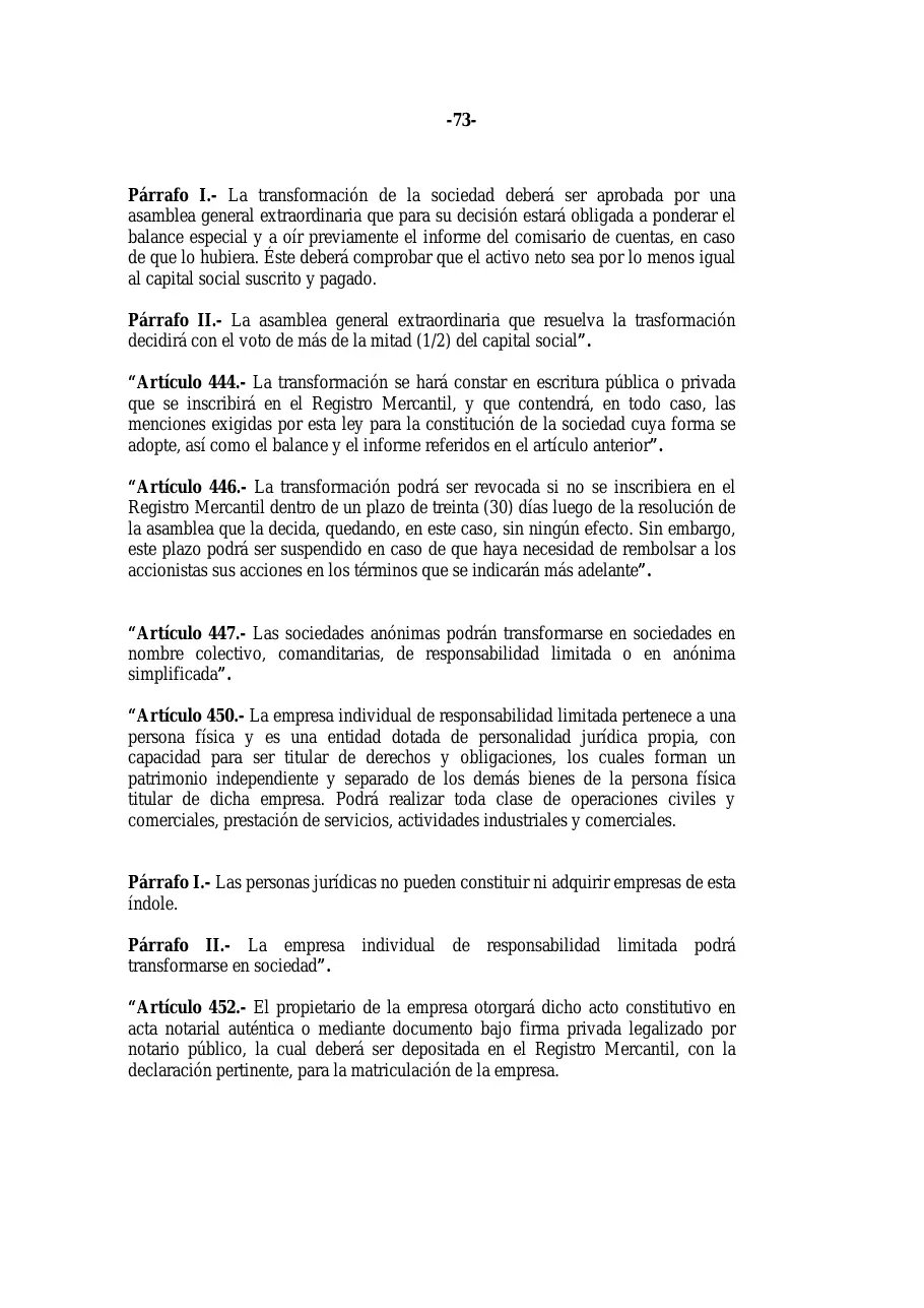 Ley 31-11, que modifica la Ley 479-08 de sociedades comerciales, página 73 de 86