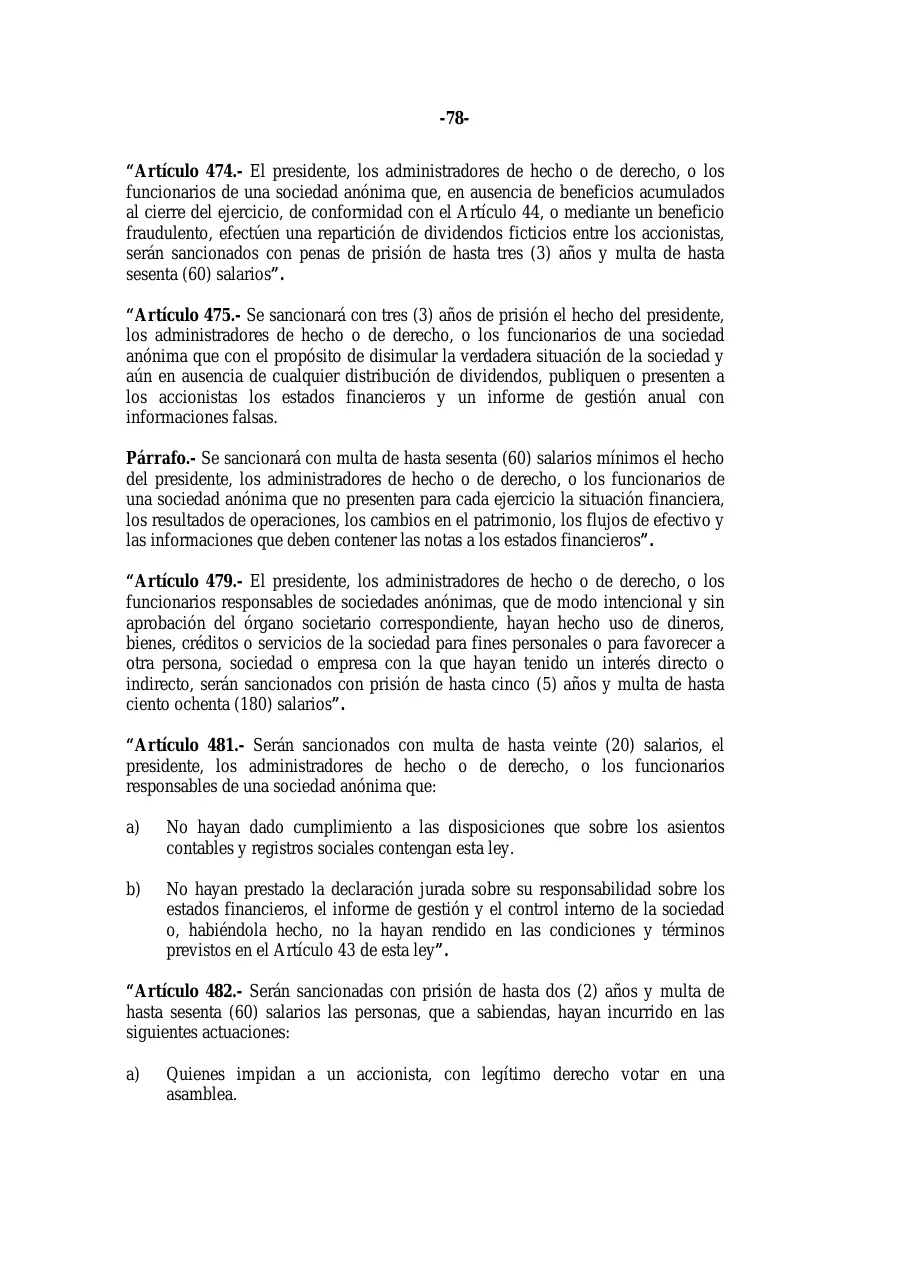 Ley 31-11, que modifica la Ley 479-08 de sociedades comerciales, página 78 de 86