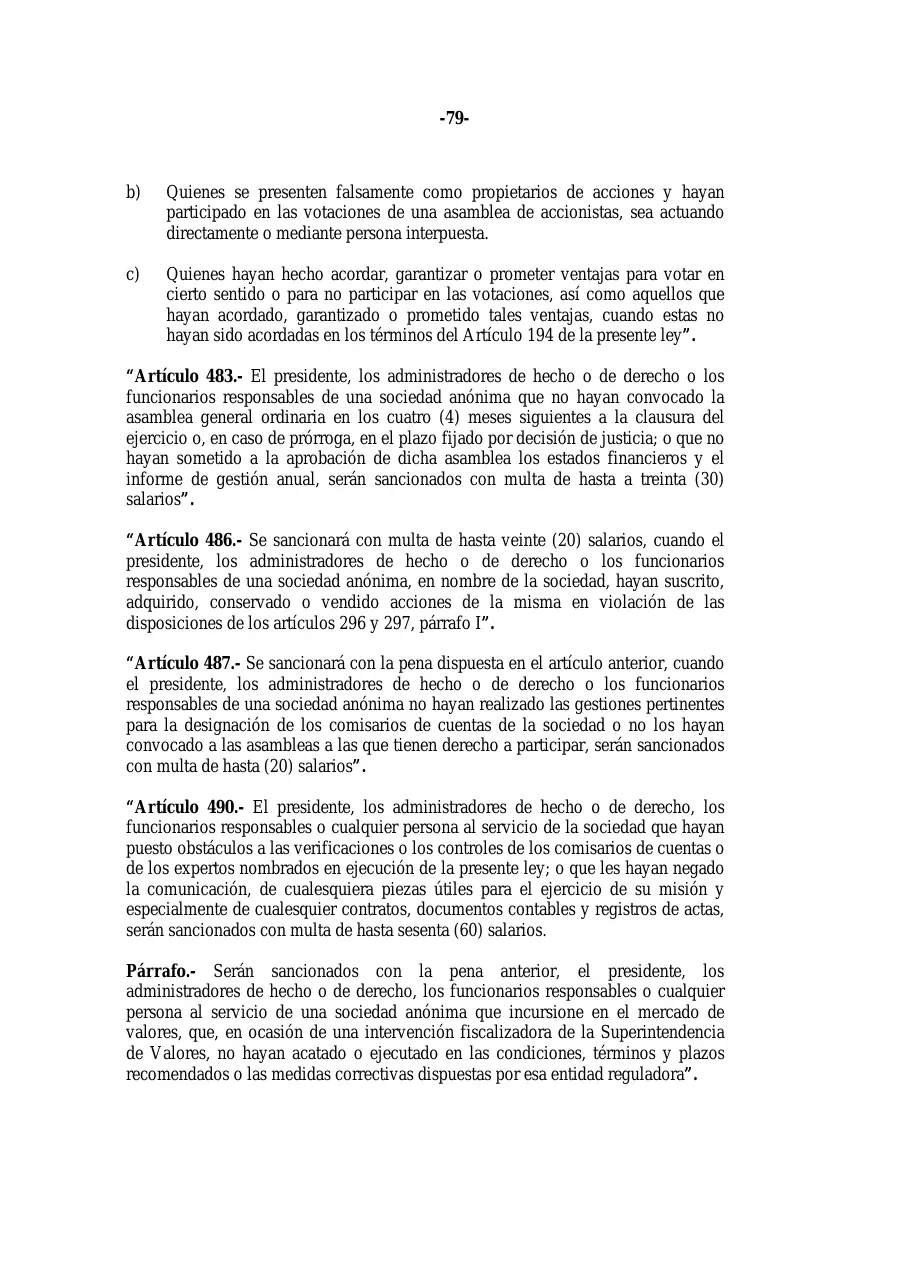 Ley 31-11, que modifica la Ley 479-08 de sociedades comerciales, página 79 de 86