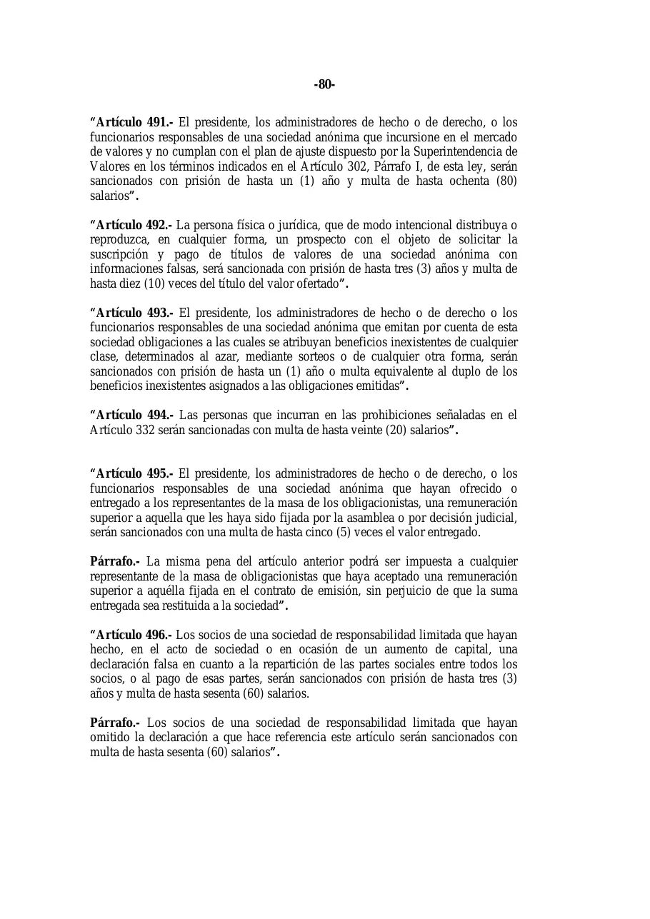 Ley 31-11, que modifica la Ley 479-08 de sociedades comerciales, página 80 de 86