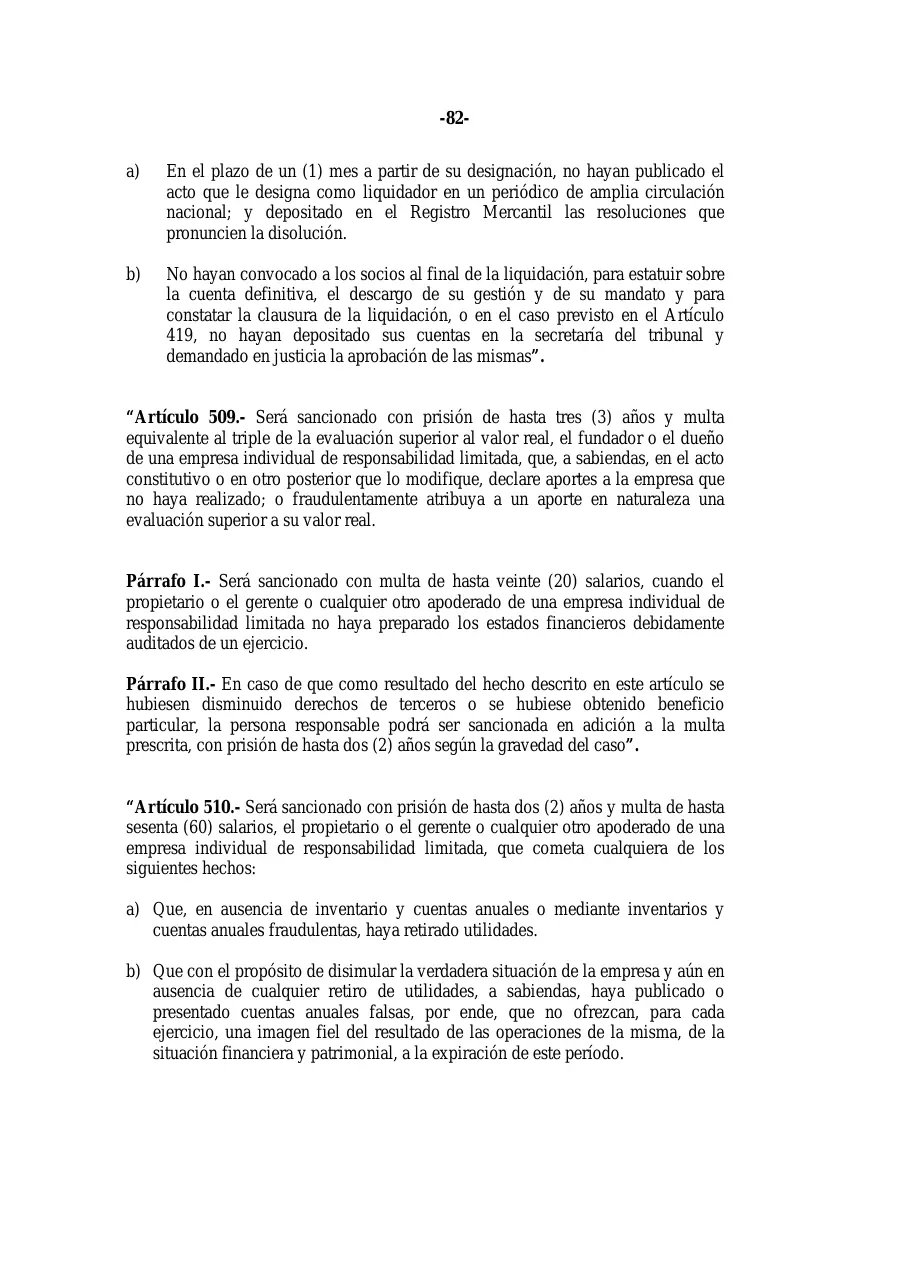 Ley 31-11, que modifica la Ley 479-08 de sociedades comerciales, página 82 de 86