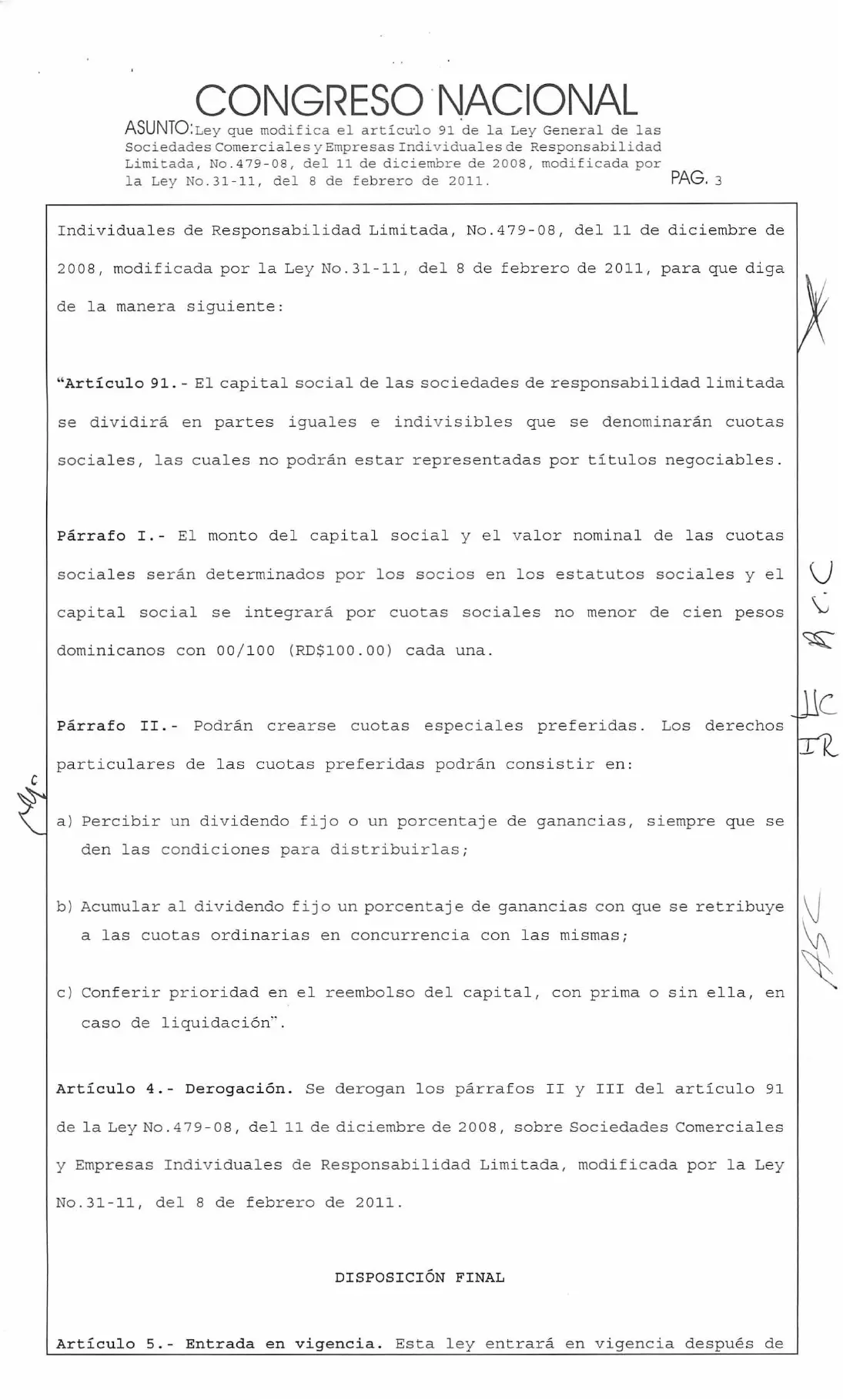 Ley 68-19, que modifica la Ley 479-08 de sociedades comerciales, página 3 de 5